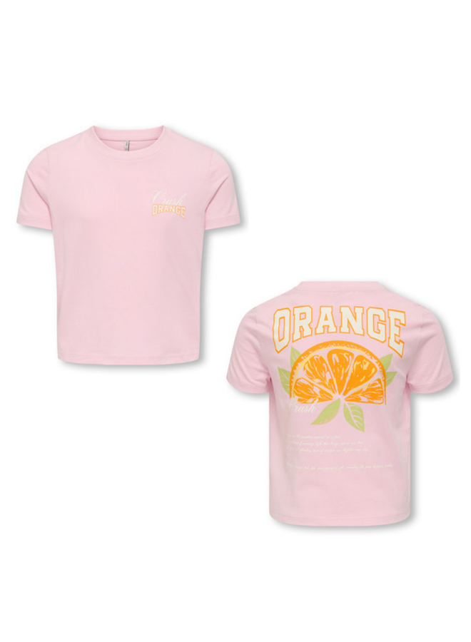 Annbel sun life short tee – Roseate spoonbill/Orange