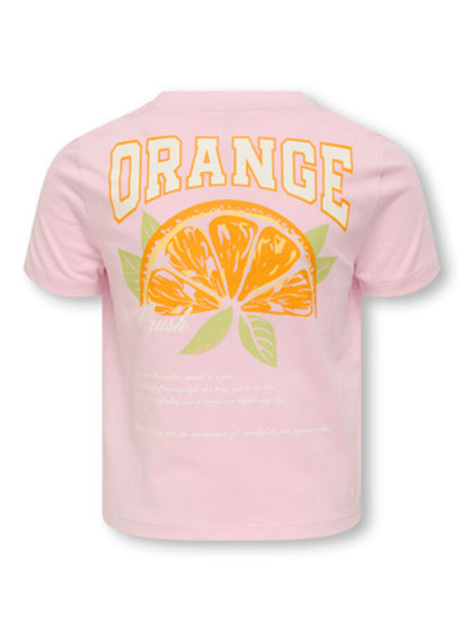 Kids Only - Annbel sun life short tee – Roseate spoonbill/Orange