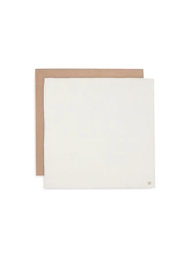 Jollein - Hydrofiele doek large 115x115cm – Biscuit/Ivory (2pack)
