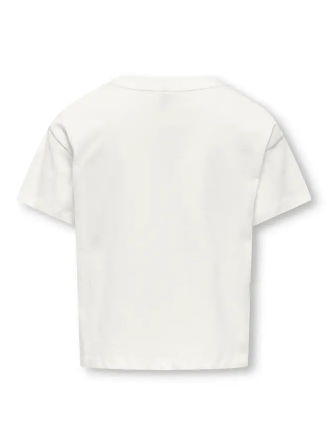 Kids Only - Maiken cropheart short sleeve top – Cloud dancer
