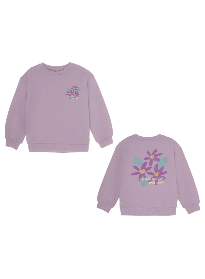 Sweater flower backprint - Dusty lilac