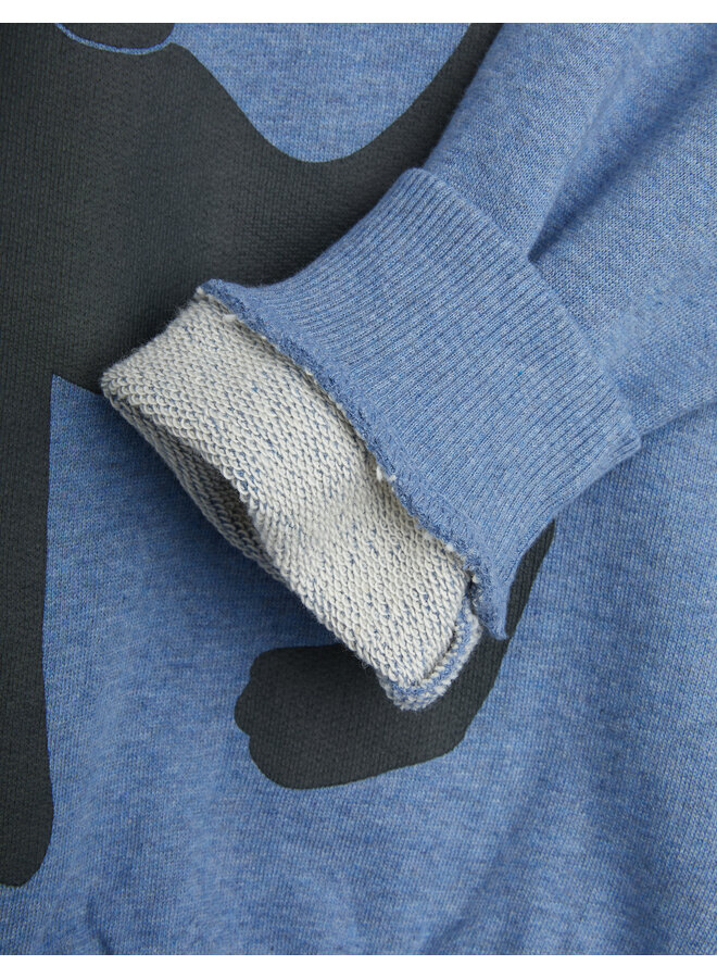 Mini Rodini - Panther melange sweatshirt – Blue