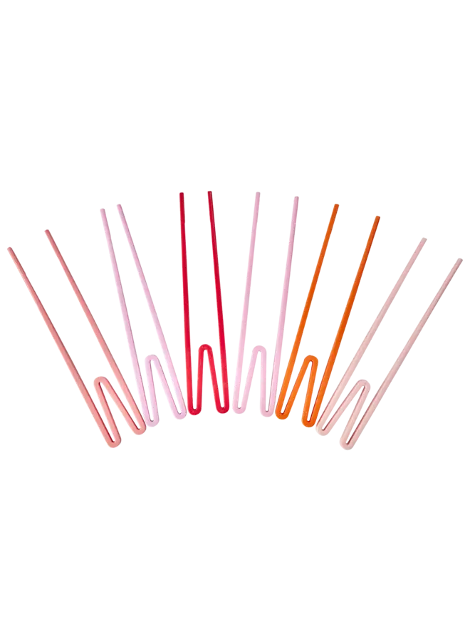 Eetstokjes – Rode en roze tinten