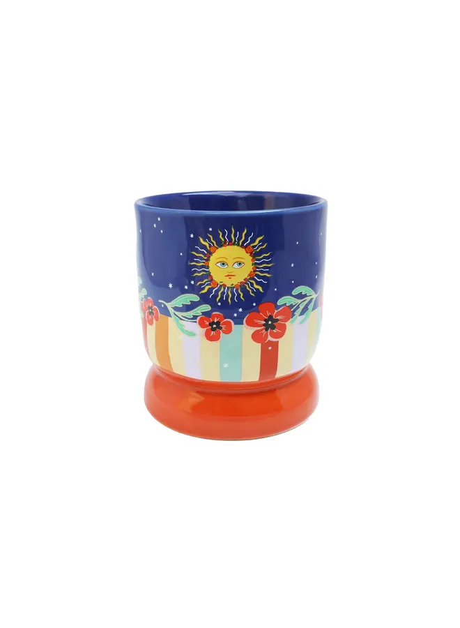 All the Luck in the World - Mug dark blue – Sun and flowers