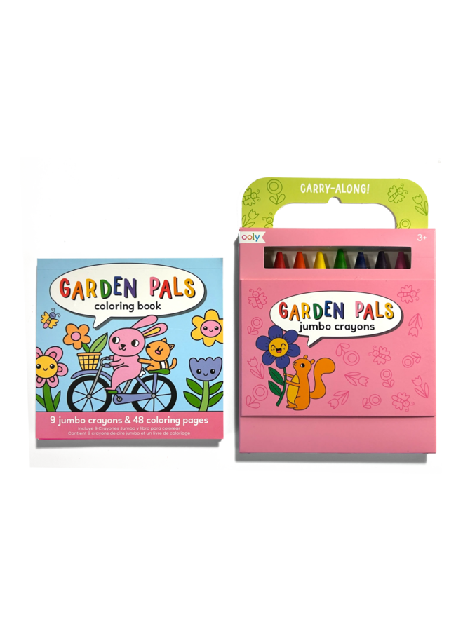Ooly - Carry along crayons & coloring book kit - Garden pals