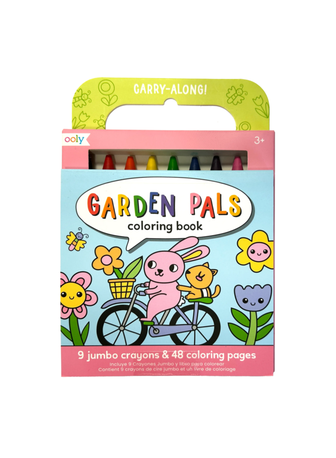 Ooly - Carry along crayons & coloring book kit - Garden pals
