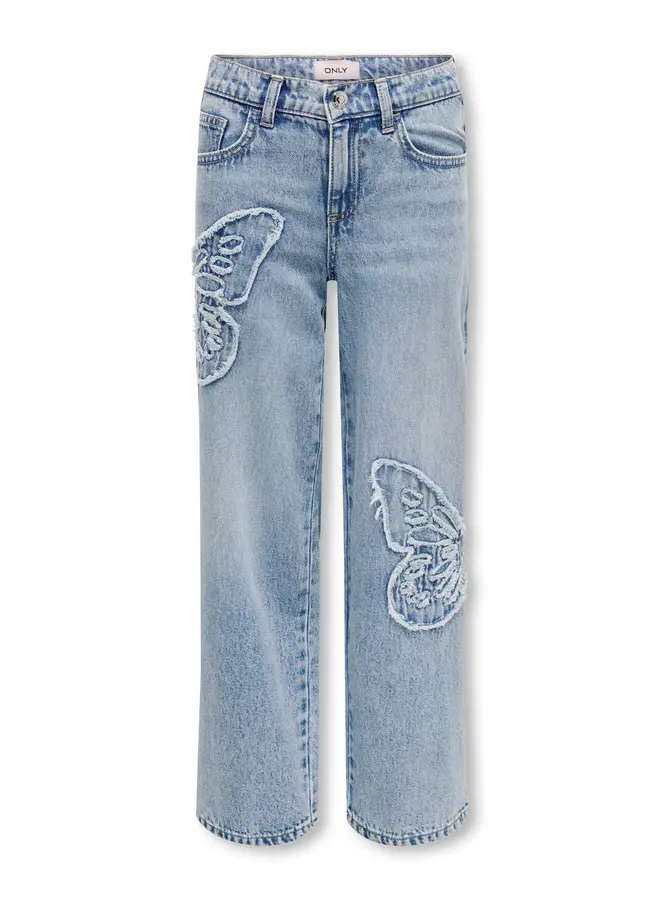 Kids Only - Jenna butterfly wide jeans – Light blue denim