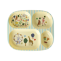 rice - Kinderbord met 4 compartimenten – Mint – Fun fair print