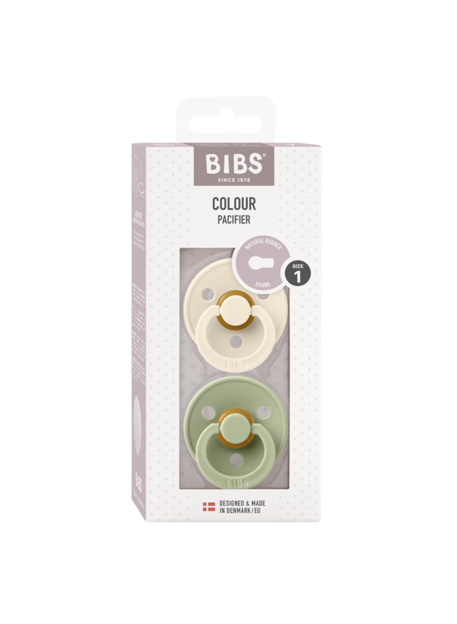 Bibs - Colour 2 pack – Ivory/Sage – Maat 2