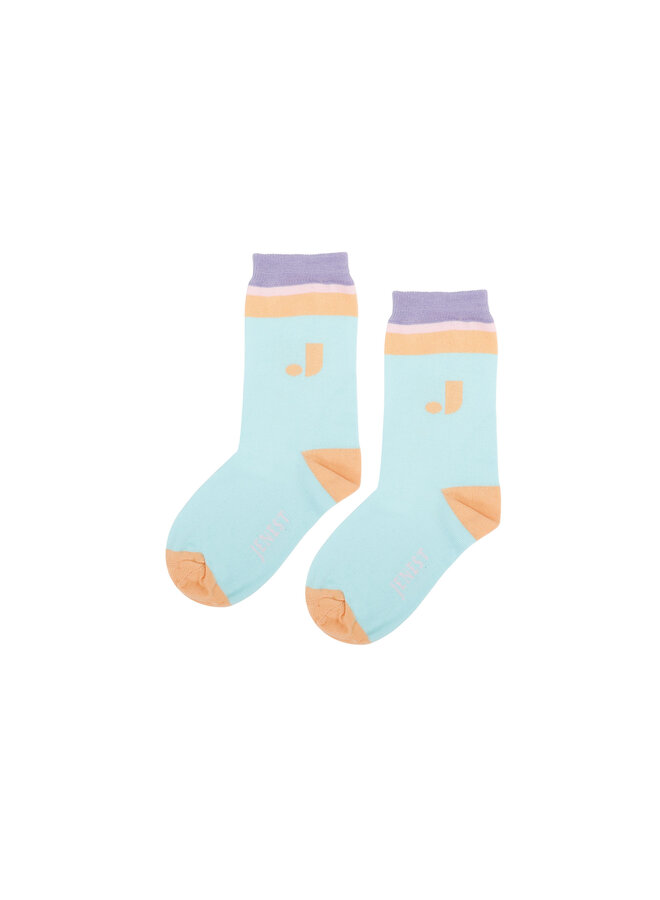 Bird socks - Cool blue/Mauve purple