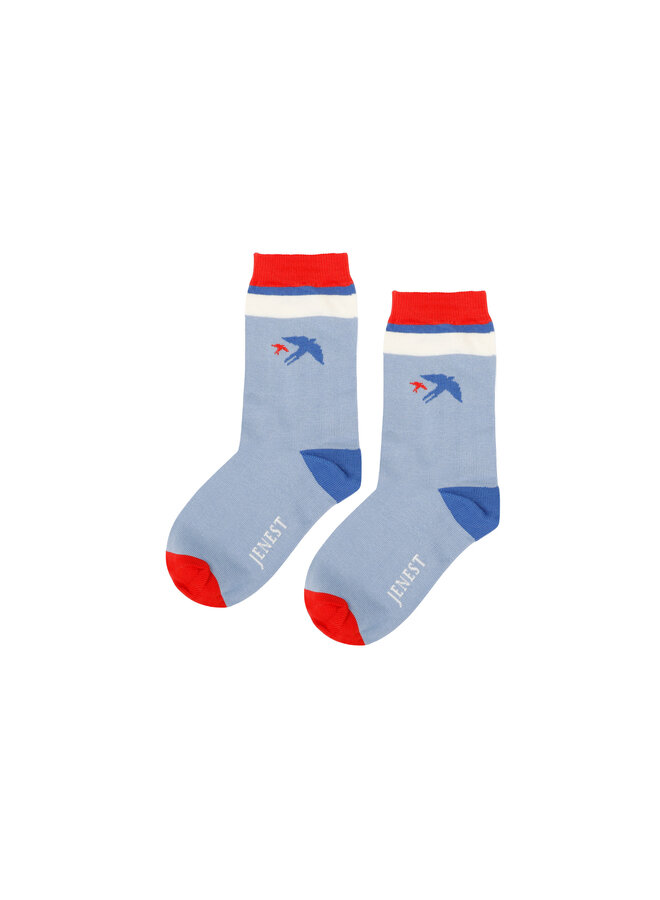 Bird socks - Grape blue