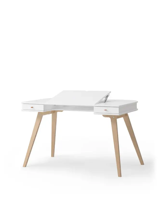Oliver Furniture - Wood desk 72,6 cm, white/oak
