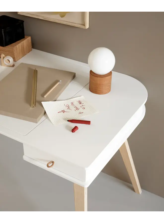 Oliver Furniture - Wood desk 72,6 cm, white/oak