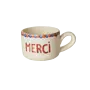 rice - Keramiek cappuccinokopje – Wit hand painted MERCI
