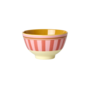 rice - Kleine melamine kom – Roze organic stripes print