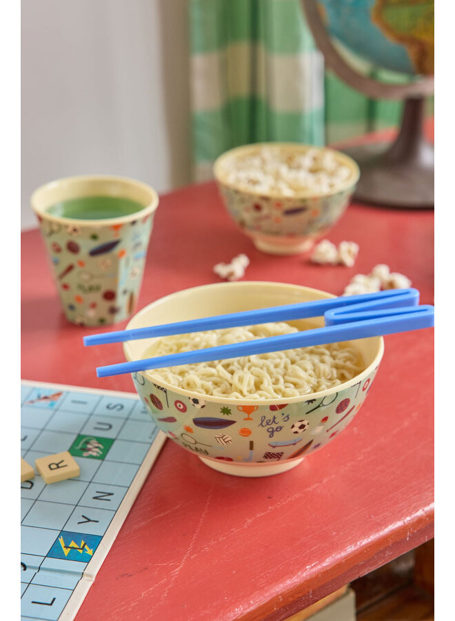 rice - Medium melamine kom – Zachtgroen sports print