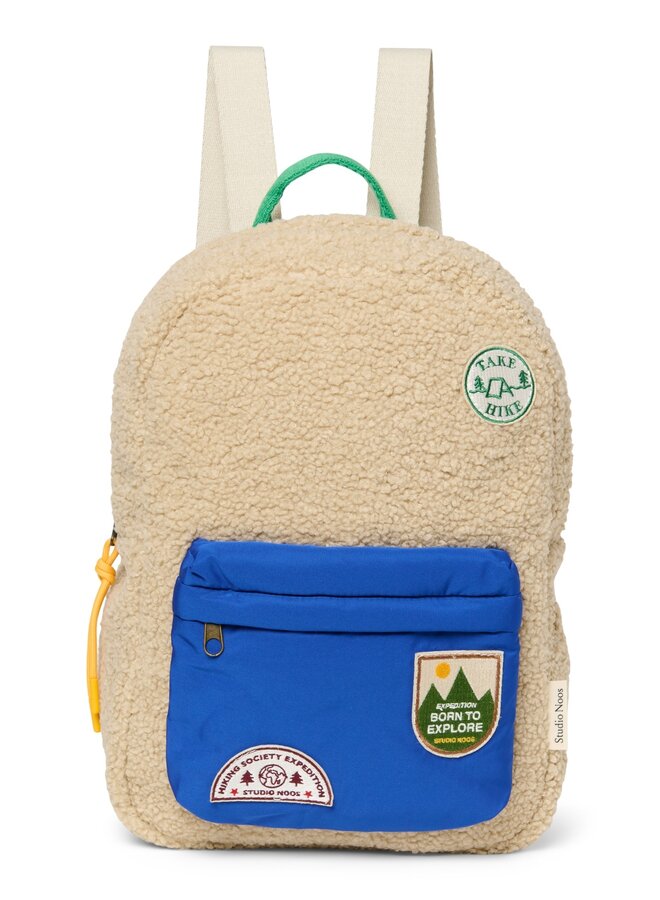Studio Noos - Teddy midi backpack - Ecru/Cobalt