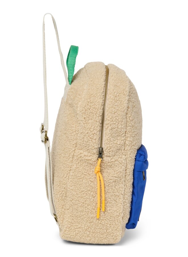 Studio Noos - Teddy midi backpack - Ecru/Cobalt