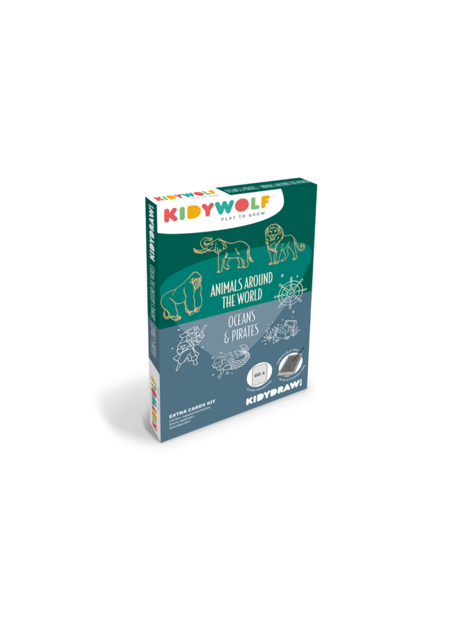 Kidywolf - Refill Kidydraw-Mini - Dieren over de hele wereld & Oceans and pirates