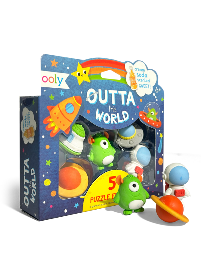 Space outta this world scented erasers – set of 5