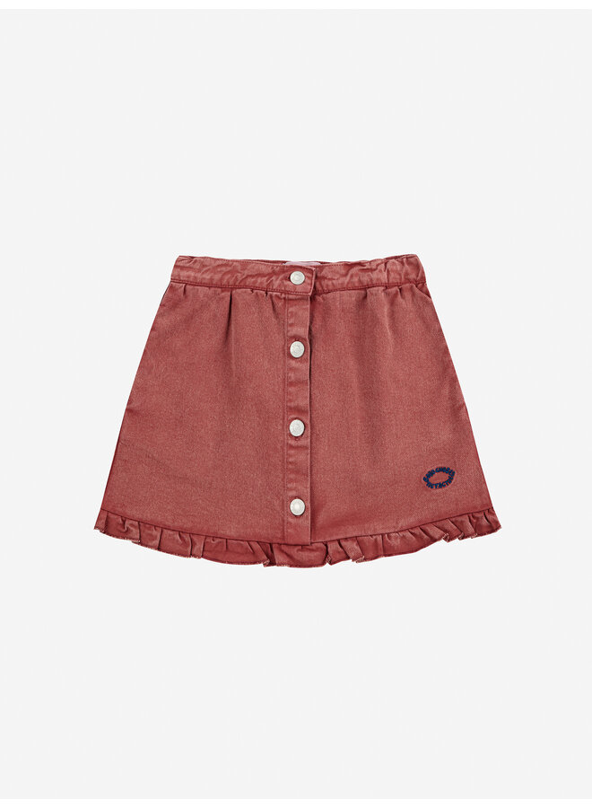 Bobo Choses - Tic Tac Toe ruffled skirt - Brown