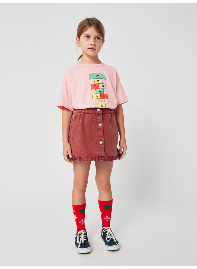 Bobo Choses - Tic Tac Toe ruffled skirt - Brown