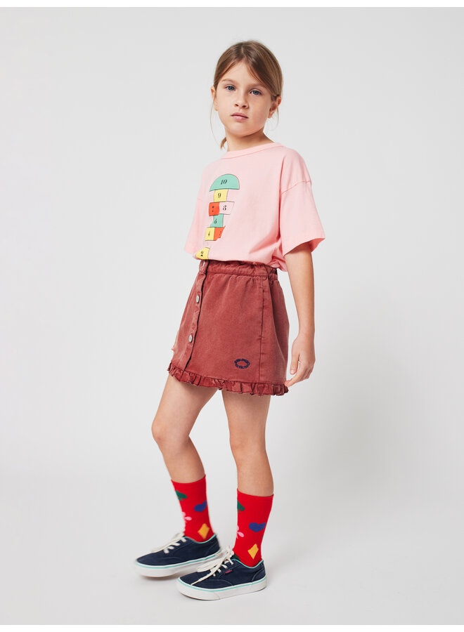 Bobo Choses - Tic Tac Toe ruffled skirt - Brown