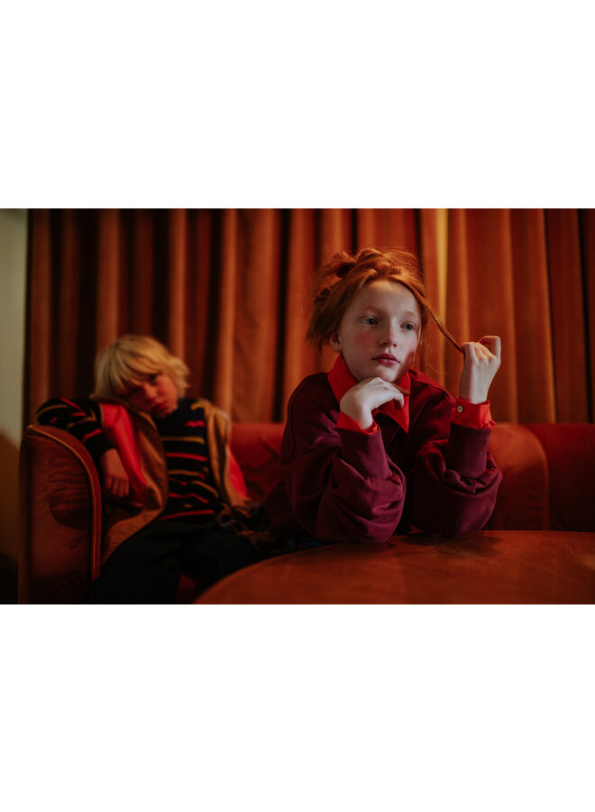 Repose AMS - Iris crop sweater - Royal burgundy