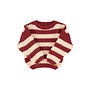 Piupiuchick - Knitted sweater - Bordeaux & light pink stripes