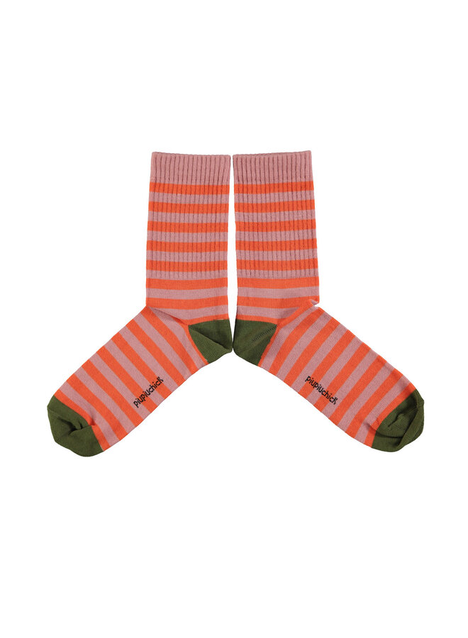 Socks - Pink & orange stripes