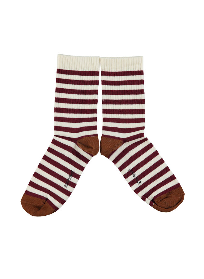 Piupiuchick - Socks - Eru & bordeaux stripes