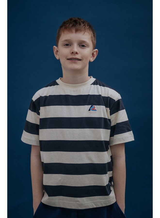 Repose AMS - Tee shirt - Graphite night block stripe