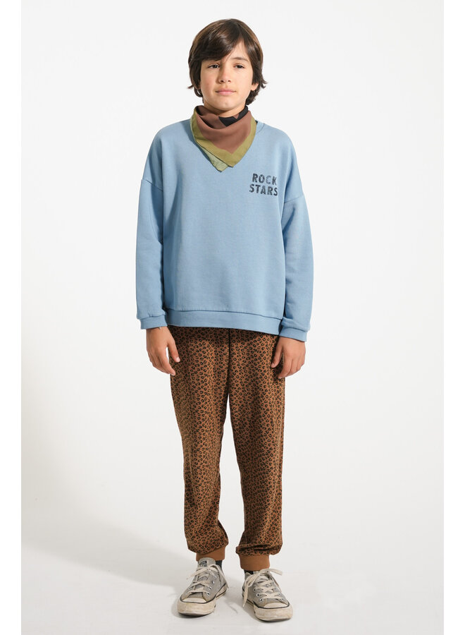 Piupiuchick - Sweatshirt - Blue w/ "rock stars" print