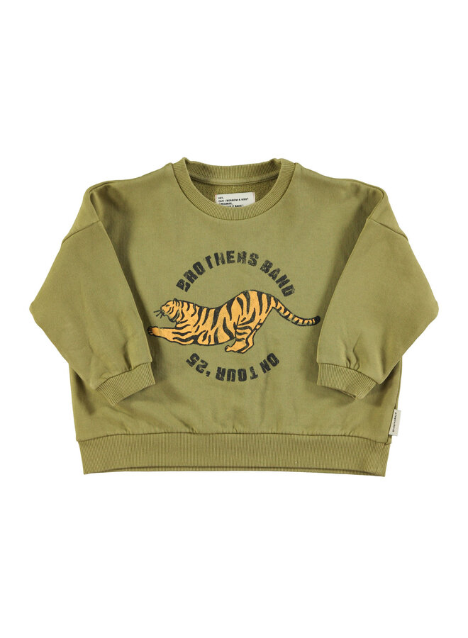 Piupiuchick - Sweatshirt - Olive green w/ tiger print