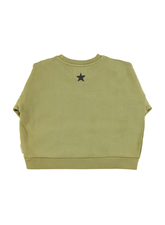 Piupiuchick - Sweatshirt - Olive green w/ tiger print