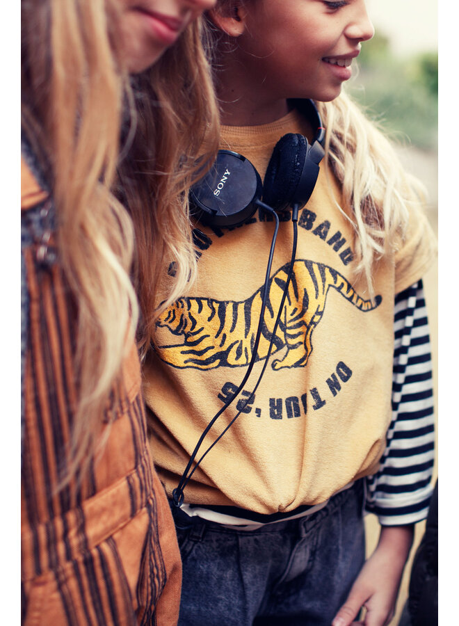 Piupiuchick - Terry cotton t-shirt - Mustard w/ tiger print