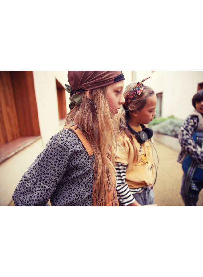 Piupiuchick - Terry cotton sweatshirt - Grey w/ animal print