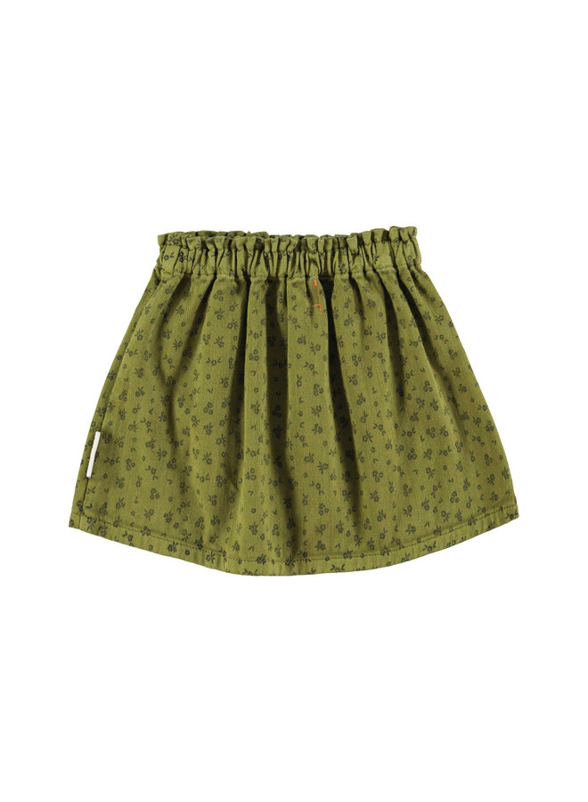 Piupiuchick - Short skirt - Khaki w/ black flowers