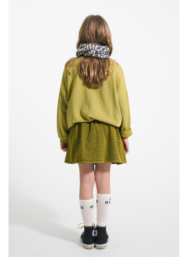 Piupiuchick - Short skirt - Khaki w/ black flowers