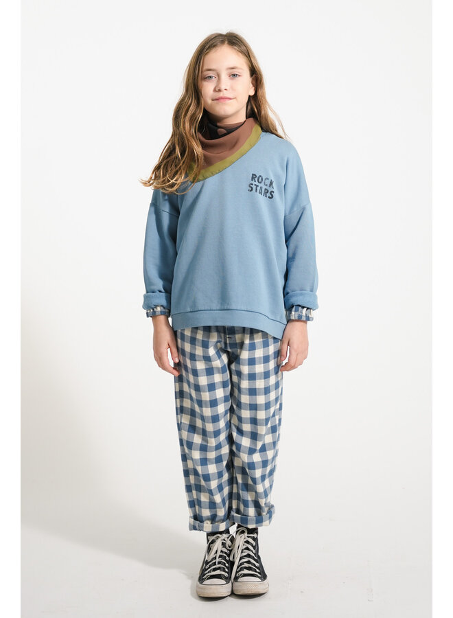 Piupiuchick - Sweatshirt - Blue w/ "rock stars" print