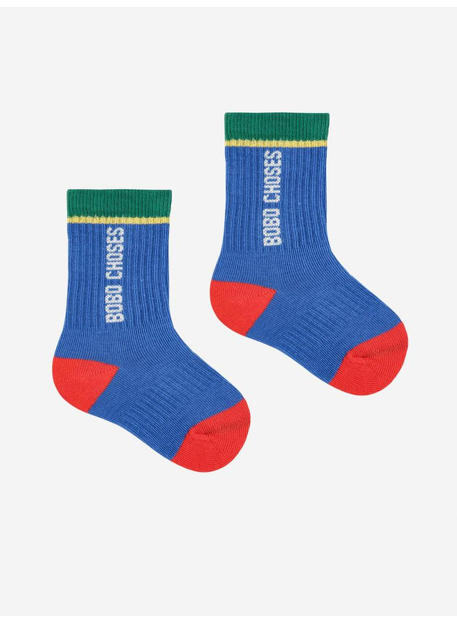 Bobo Choses color block long socks - Blue