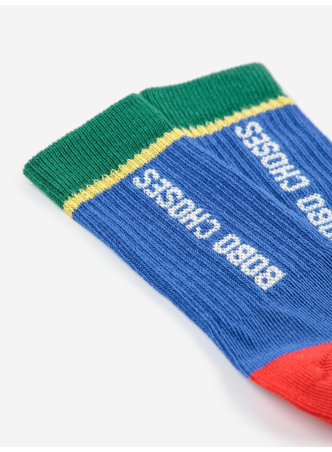 Bobo Choses color block long socks - Blue