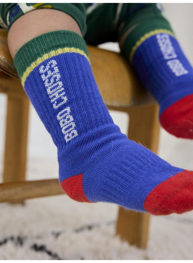 Bobo Choses color block long socks - Blue