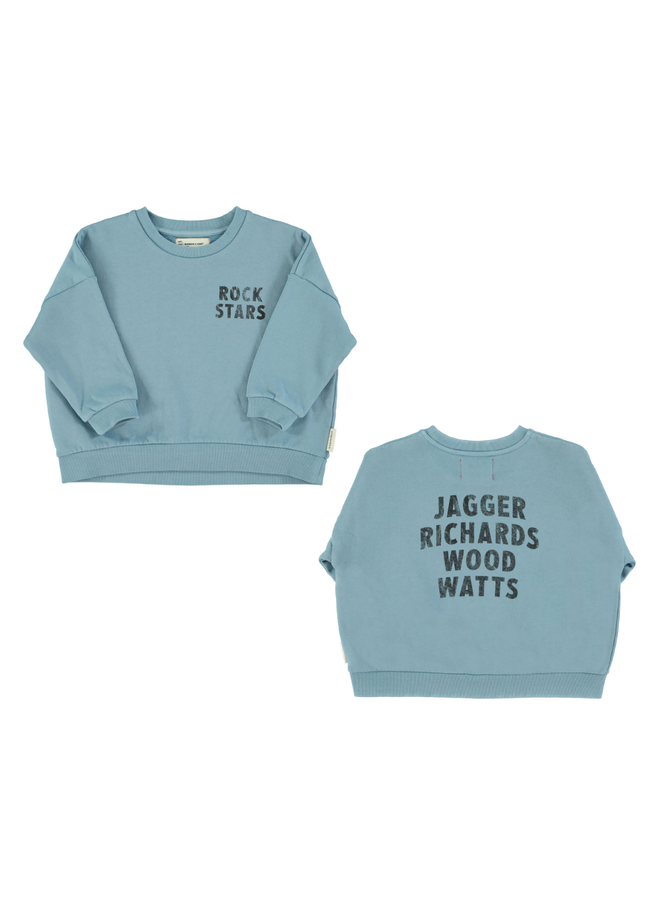 Sweatshirt - Blue w/ "rock stars" print