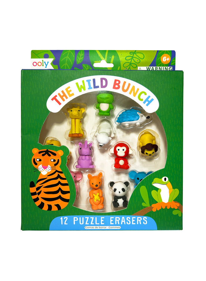 Ooly - The wild bunch puzzle erasers – Set of 12