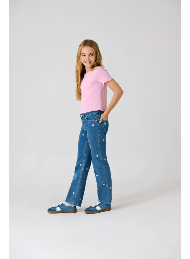 Kids Only - Juicy wide leg heart – Light medium blue denim
