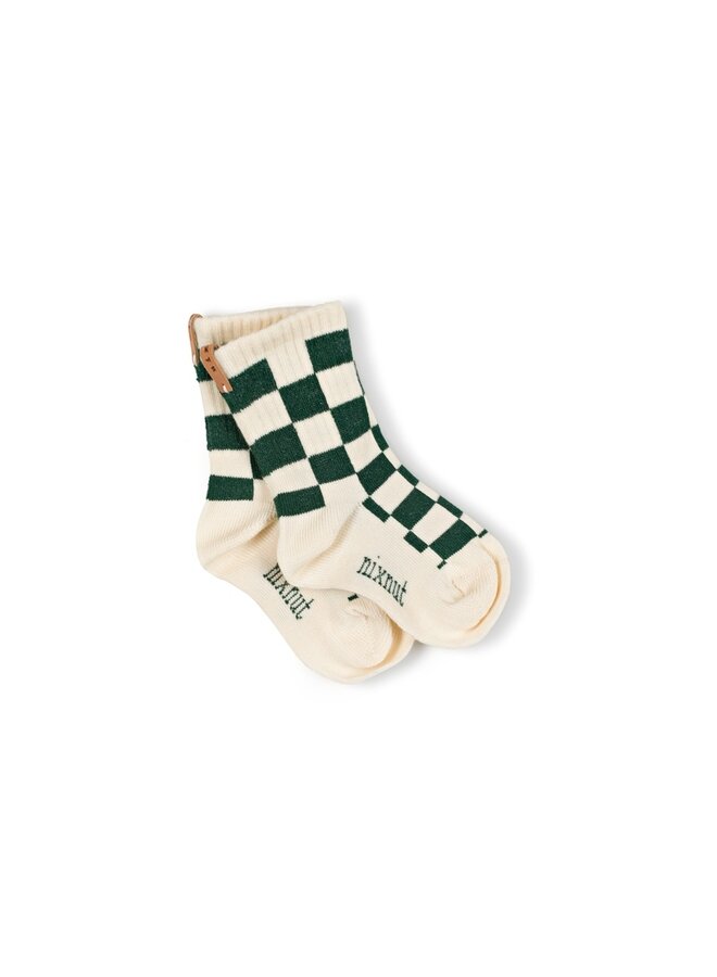 Nixnut - Checkered socks – Snow