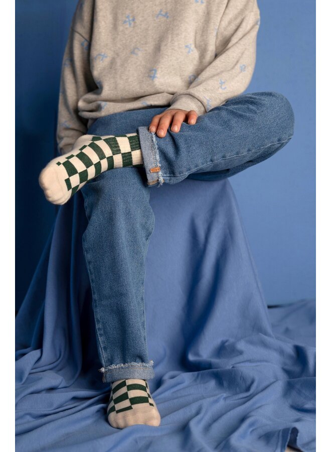 Nixnut - Checkered socks – Snow