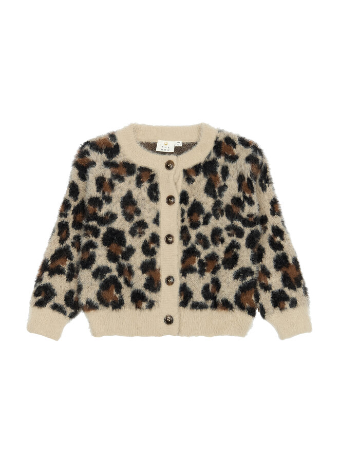 Pamilla jacquard cardigan – Feather gray AOP