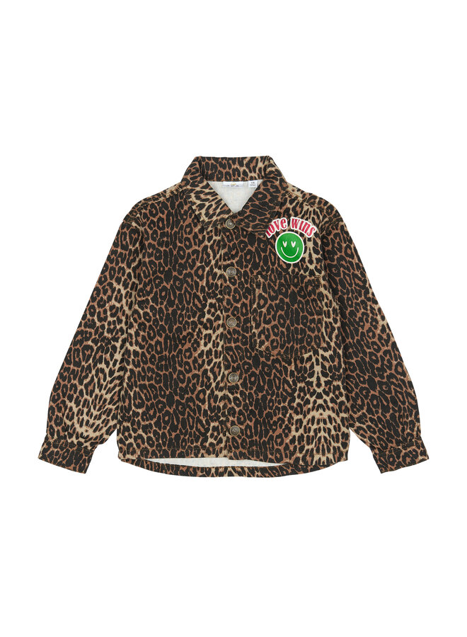 Panya denim overshirt – Feather gray AOP